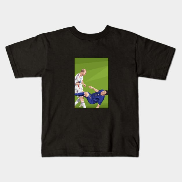 Zinedine Zidane's headbutt on Marco Materazzi Kids T-Shirt by Arissetyo